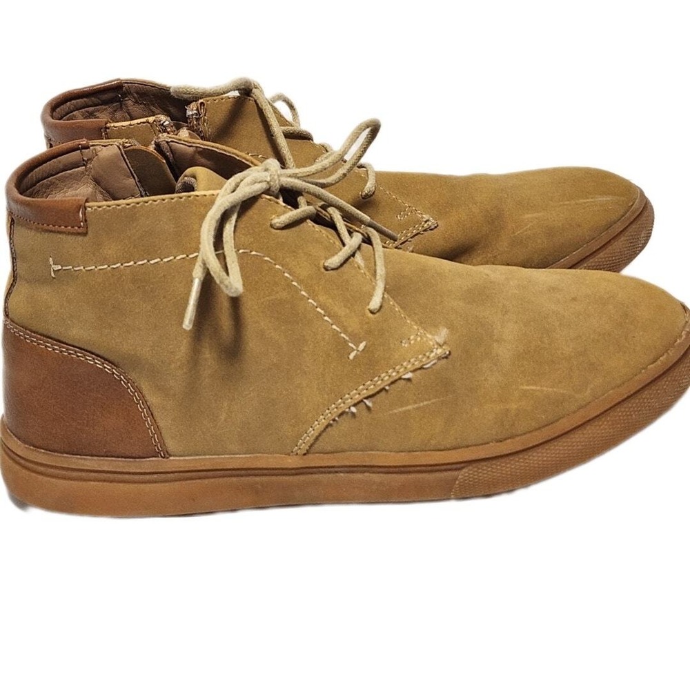 Steve Madden The Chrissie Chukka Boots Womens 8.5 Tan Suede Leather Side Zip